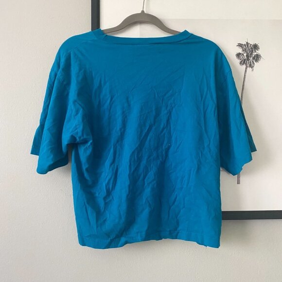 Vintage Victoria Secret Gold Label Boxy Teal Crop Top Women's Size M/L - Picture 5 of 5